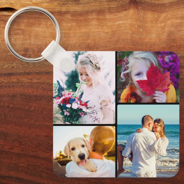 8 Photo Double Sided Metal Rounded Keychain (Front)