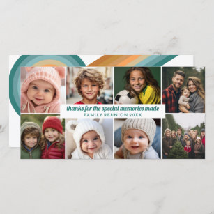 8 Photo - Family Reunion Thank You Collage Holiday Card