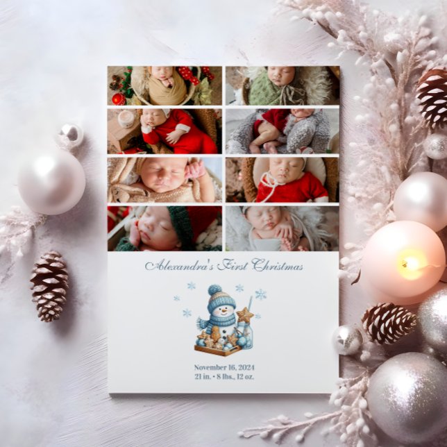 8 Photo First Christmas Birth Announcement (Creator Uploaded)