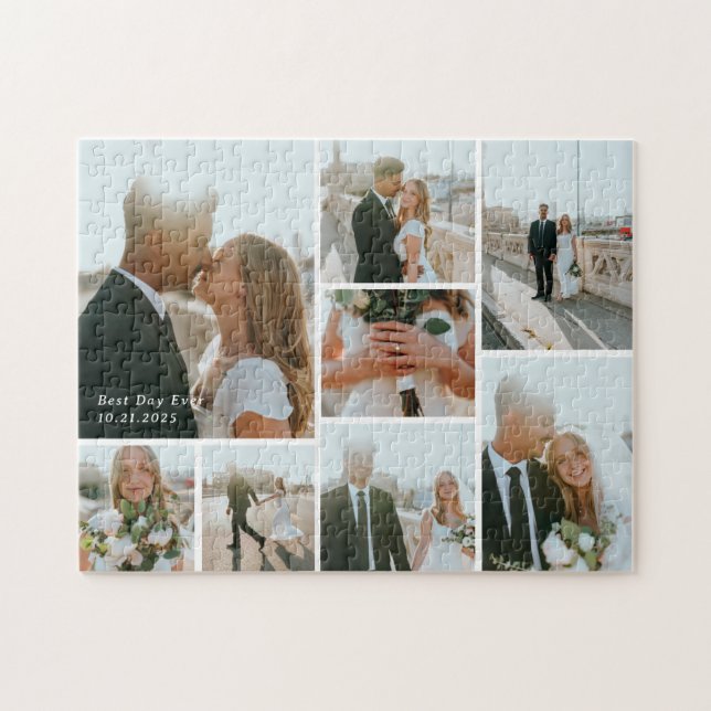 8-Photo Gallery Custom Caption Personalised Puzzle (Horizontal)