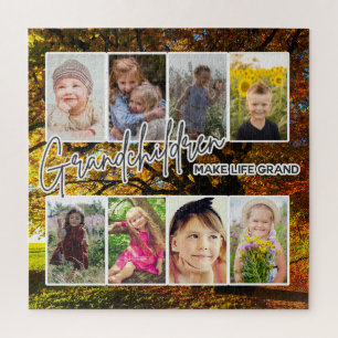 8 Photo "Grandchildren Make Life Grand" Jigsaw Puzzle