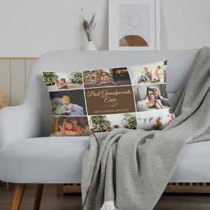8 Photo Memories Brown Best Grandparents Ever Lumbar Cushion