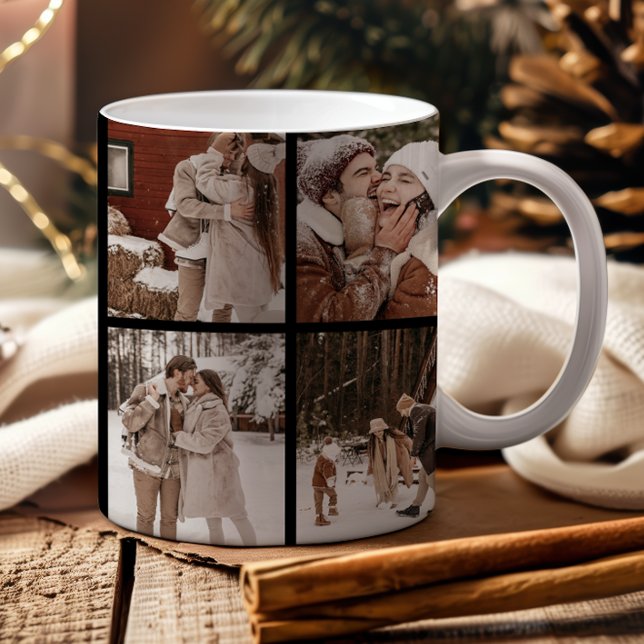 8 Photo Minimalist First Christmas Together Coffee Mug (Creator Uploaded)
