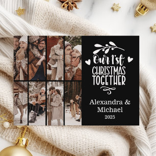 8 Photo Minimalist First Christmas Together Holiday Card
