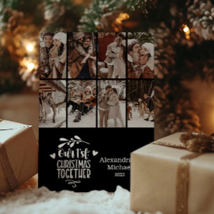 8 Photo Minimalist First Christmas Together Holiday Card