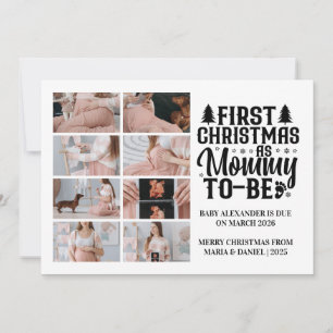 8 Photo Mommy to be Christmas Pregnancy Holiday Card