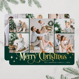 8 PHOTO Sparkle Merry Christmas Gold