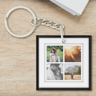 8 Photo Square Template Inlay Double Sided Key Ring