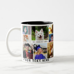 8 Photo Template Collage with Custom Text Mug