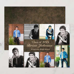 8 Photos Leather - Graduation Announcement
