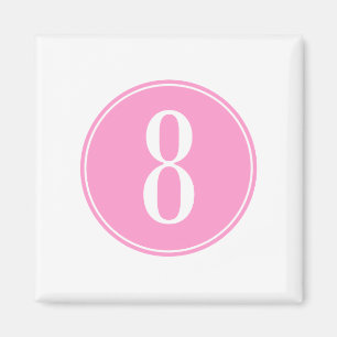 #8 Pink Circle Magnet