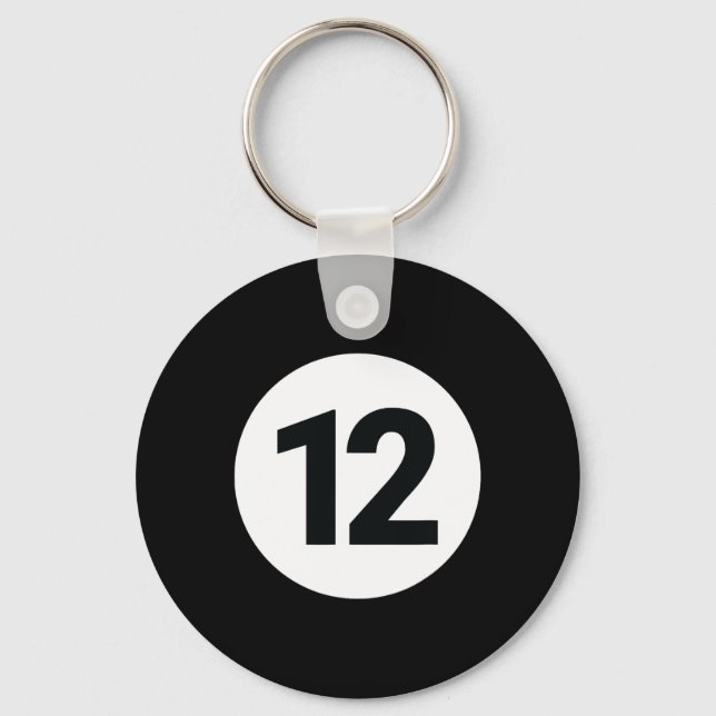 8 Pool Ball 12 Billiards Costume Halloween Group M Key Ring (Front)