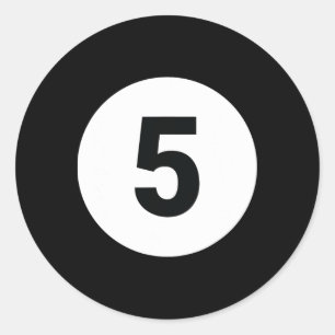 8 Pool Ball 5 Billiards Costume Halloween Group Ma Classic Round Sticker
