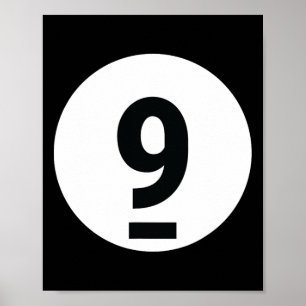 8 Pool Ball 9 Billiards Costume Halloween Group Ma Poster