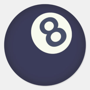 8 Pool Ball Classic Round Sticker
