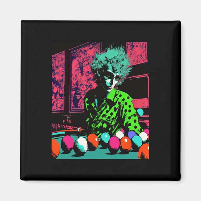 8-pool Billiard Fans Retro Pop Art Style Billiards Magnet (Front)