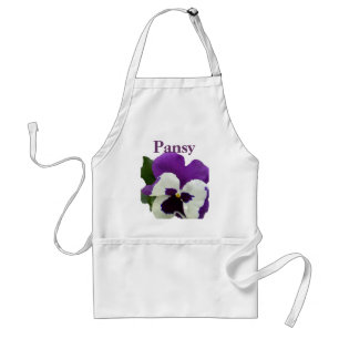 8 Purple White Pansy Standard Apron