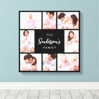 8 Sections Family Photo in Black Frame