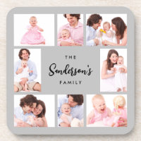 8 Sections Family Photo in Gray Frame