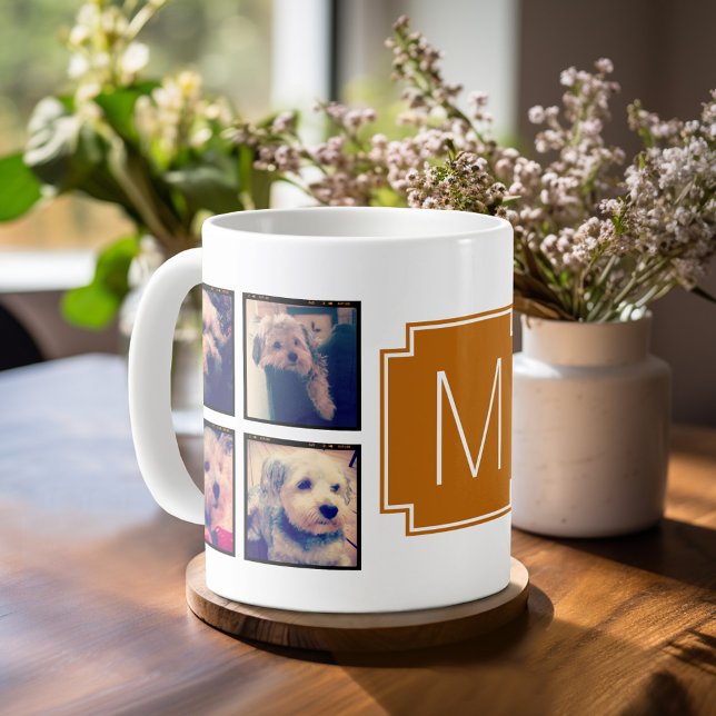 8 Square Photo Collage Instagram Frames Coffee Mug (Custom photo mug)