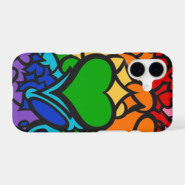 8-Sripe Rainbow Pride Squiggle iPhone Case (Back Horizontal)