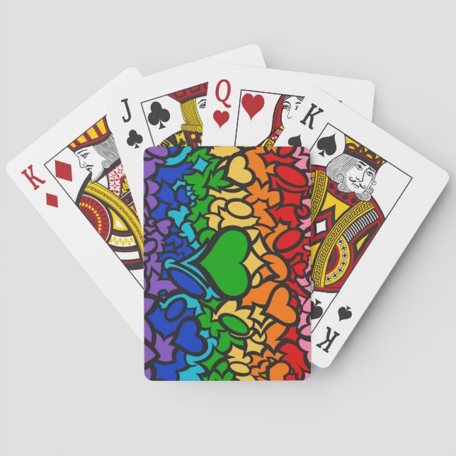 8-Sripe Rainbow Pride Squiggle Playing Cards (Back)