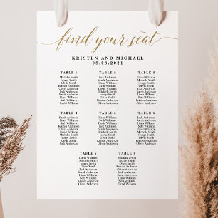 8 Tables 80 Guests Find Your Seat Seating Chart