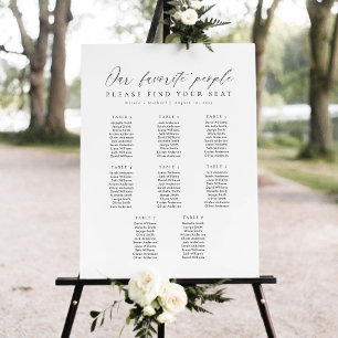 8 Tables Favorite People Acrylic Seating Chart