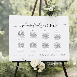 8 Tables Modern Find Your Seat Seating Chart
