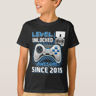 8 Unlocked Awesome 2015 Video Game 8th Birthday Bo T-Shirt