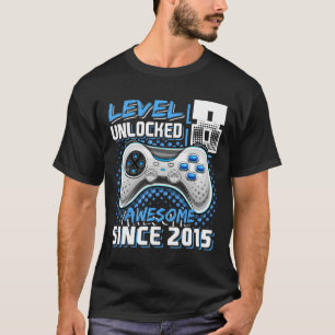 8 Unlocked Awesome 2015 Video Game 8th Birthday Bo T-Shirt