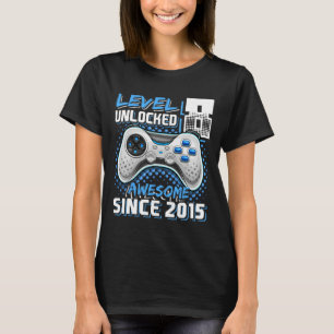 8 Unlocked Awesome 2015 Video Game 8th Birthday Bo T-Shirt