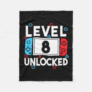 8 Unlocked Gamer 8th Birthday Video Game Boys 1 Fleece Blanket