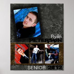 8"x10" 4 Slot SENIOR Collage Montage Inked Poster