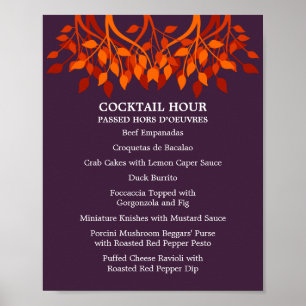 8 x 10 Cocktail Table Menu for  Framing Poster