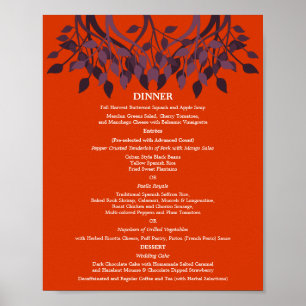 8 x 10 Dinner Table Menu for Framing Poster