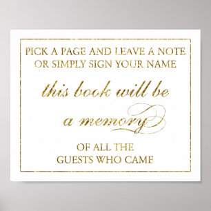8" x 10" Gold Foil Guest Book Wedding Sign