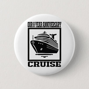 8 Year Anniversary Cruise Matching Cruise Ship App 6 Cm Round Badge