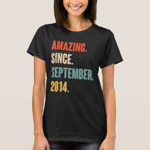 8 Year Old 8th Birthday Amazing Since September 2 T-Shirt