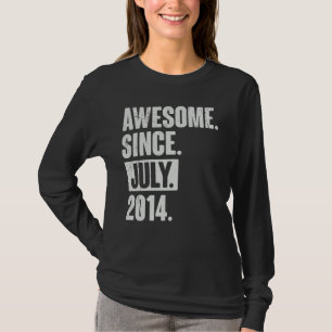8 Year Old 8th Birthday Awesome Since July 2014 T-Shirt