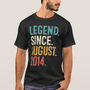 8 Year Old 8th Birthday Boy Legend Since August 2 T-Shirt
