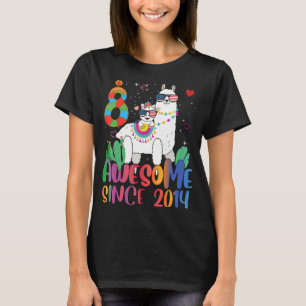 8 Year Old Awesome Since 2014 8th Birthday Unicorn T-Shirt