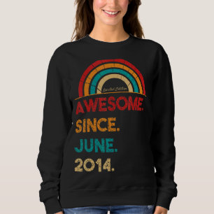 8 Year Old Awesome Since June 2014 8th Birthday Sweatshirt