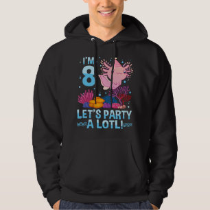 8 Year Old Axolotl Lover 8th Birthday Boys Girls P Hoodie
