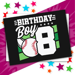 8 Year Old Baseball Party Theme 8th Birthday Boy Postcard