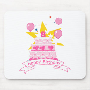 8 Year Old Birthday Cake Mouse Pad