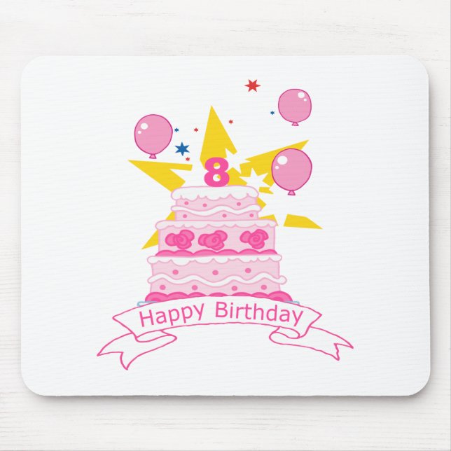 8 Year Old Birthday Cake Mouse Pad (Front)