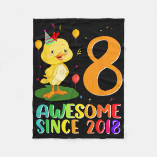 8 Year Old Birthday Chicken Lover Awesome Since  Fleece Blanket