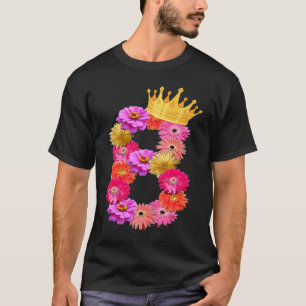8 Year Old Birthday Girls Flower Crown Its My 8th T-Shirt