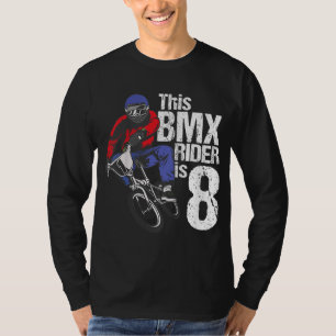8 Year Old BMX Birthday Party Boys Dirt Bike Bikin T-Shirt